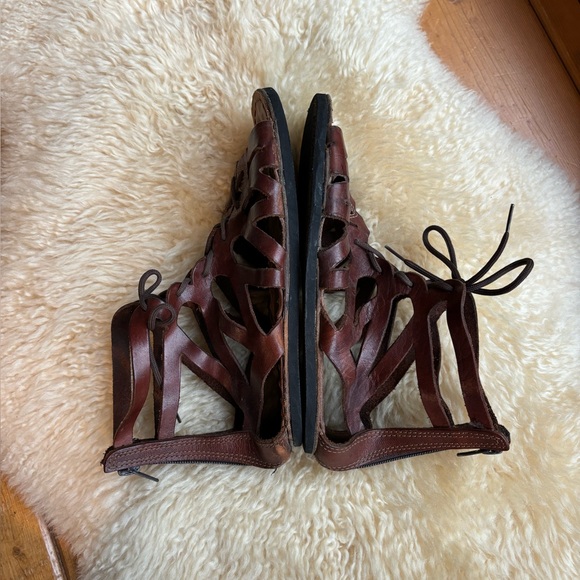 Greek Leather Gladiator Sandals - Picture 5 of 9